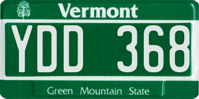 VT license plate YDD368