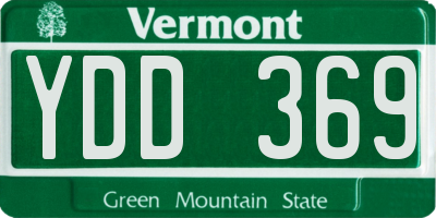 VT license plate YDD369