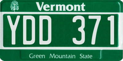 VT license plate YDD371
