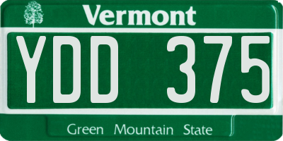 VT license plate YDD375