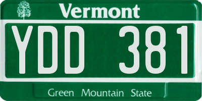 VT license plate YDD381