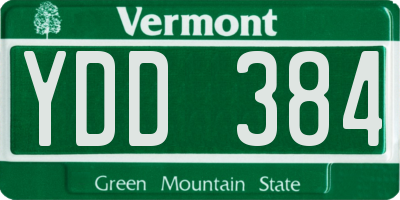 VT license plate YDD384