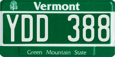 VT license plate YDD388