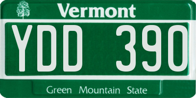 VT license plate YDD390