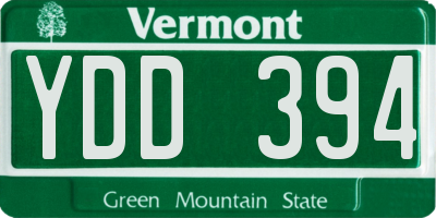 VT license plate YDD394
