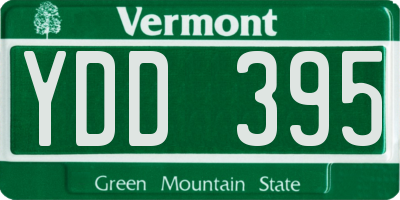VT license plate YDD395