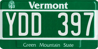 VT license plate YDD397