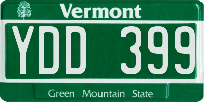 VT license plate YDD399