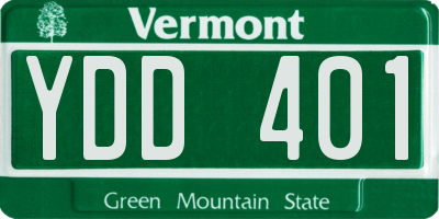 VT license plate YDD401