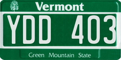VT license plate YDD403