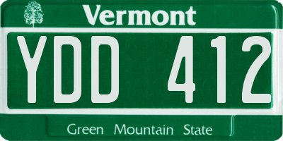 VT license plate YDD412