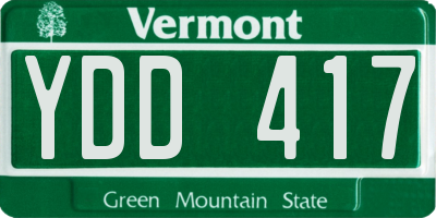 VT license plate YDD417