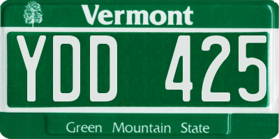 VT license plate YDD425