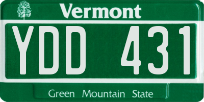 VT license plate YDD431