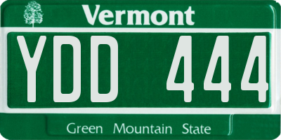 VT license plate YDD444