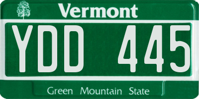 VT license plate YDD445