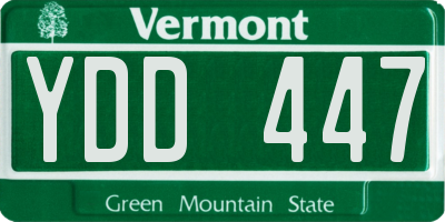 VT license plate YDD447