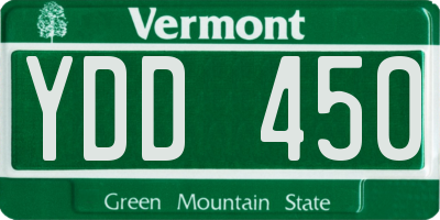 VT license plate YDD450