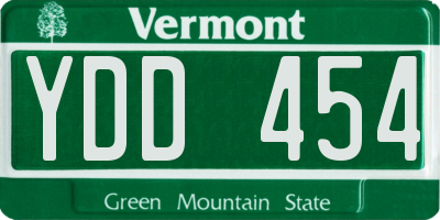 VT license plate YDD454