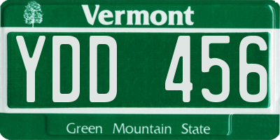 VT license plate YDD456