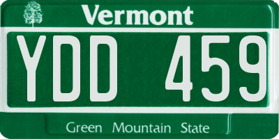 VT license plate YDD459