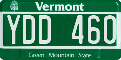 VT license plate YDD460
