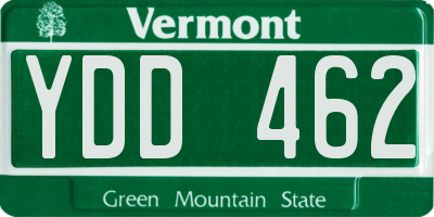 VT license plate YDD462