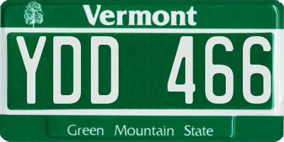 VT license plate YDD466