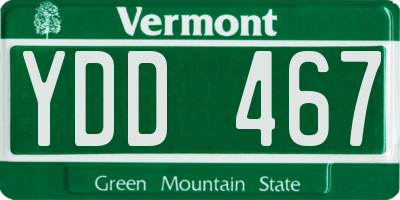 VT license plate YDD467