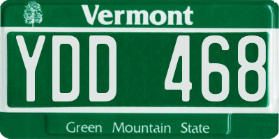 VT license plate YDD468