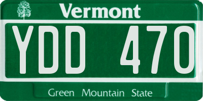 VT license plate YDD470