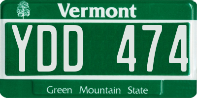VT license plate YDD474