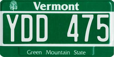 VT license plate YDD475