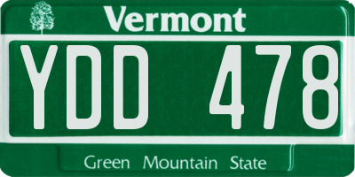 VT license plate YDD478