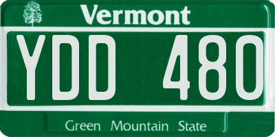 VT license plate YDD480