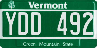 VT license plate YDD492