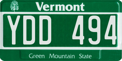 VT license plate YDD494