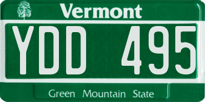 VT license plate YDD495