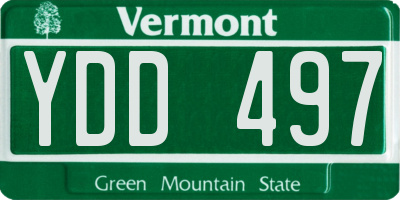 VT license plate YDD497