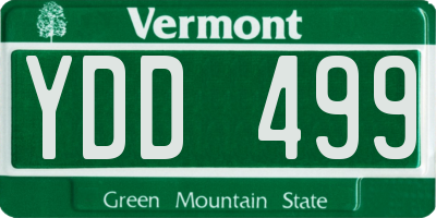 VT license plate YDD499