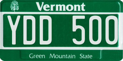 VT license plate YDD500