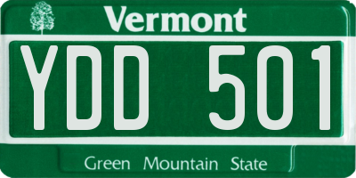 VT license plate YDD501
