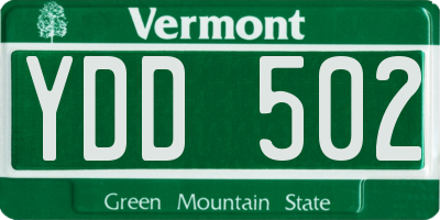 VT license plate YDD502