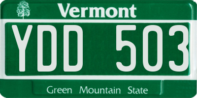 VT license plate YDD503
