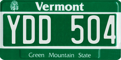 VT license plate YDD504