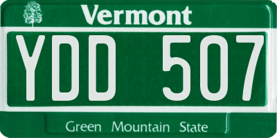 VT license plate YDD507