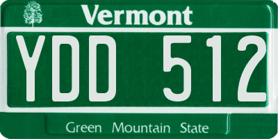 VT license plate YDD512