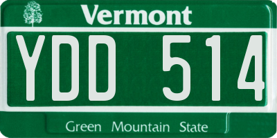 VT license plate YDD514