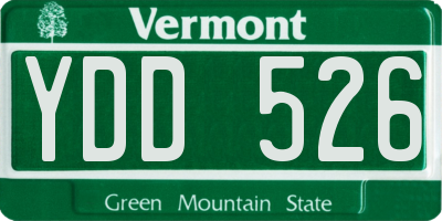 VT license plate YDD526
