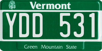 VT license plate YDD531